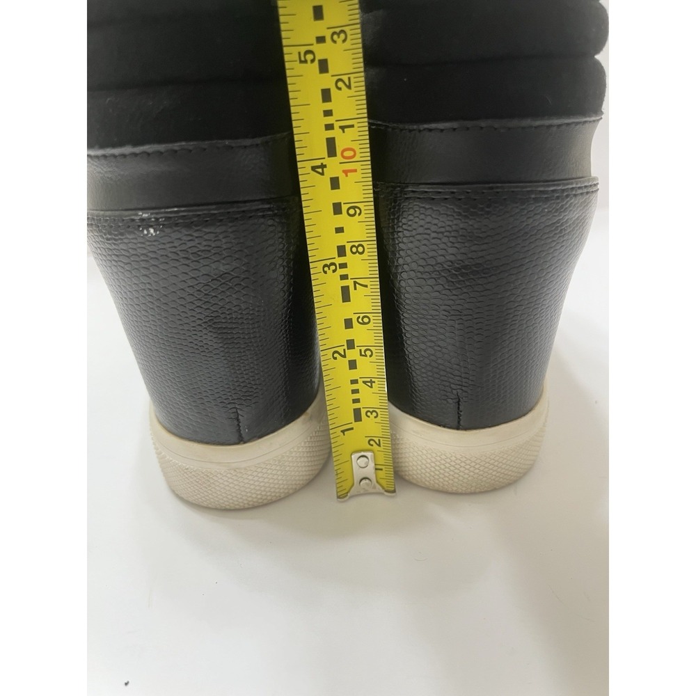 Aldo Kaia High-Top Wedge Sneakers Hidden Heel Black Side Zipper Women's 11 - Picture 7 of 11